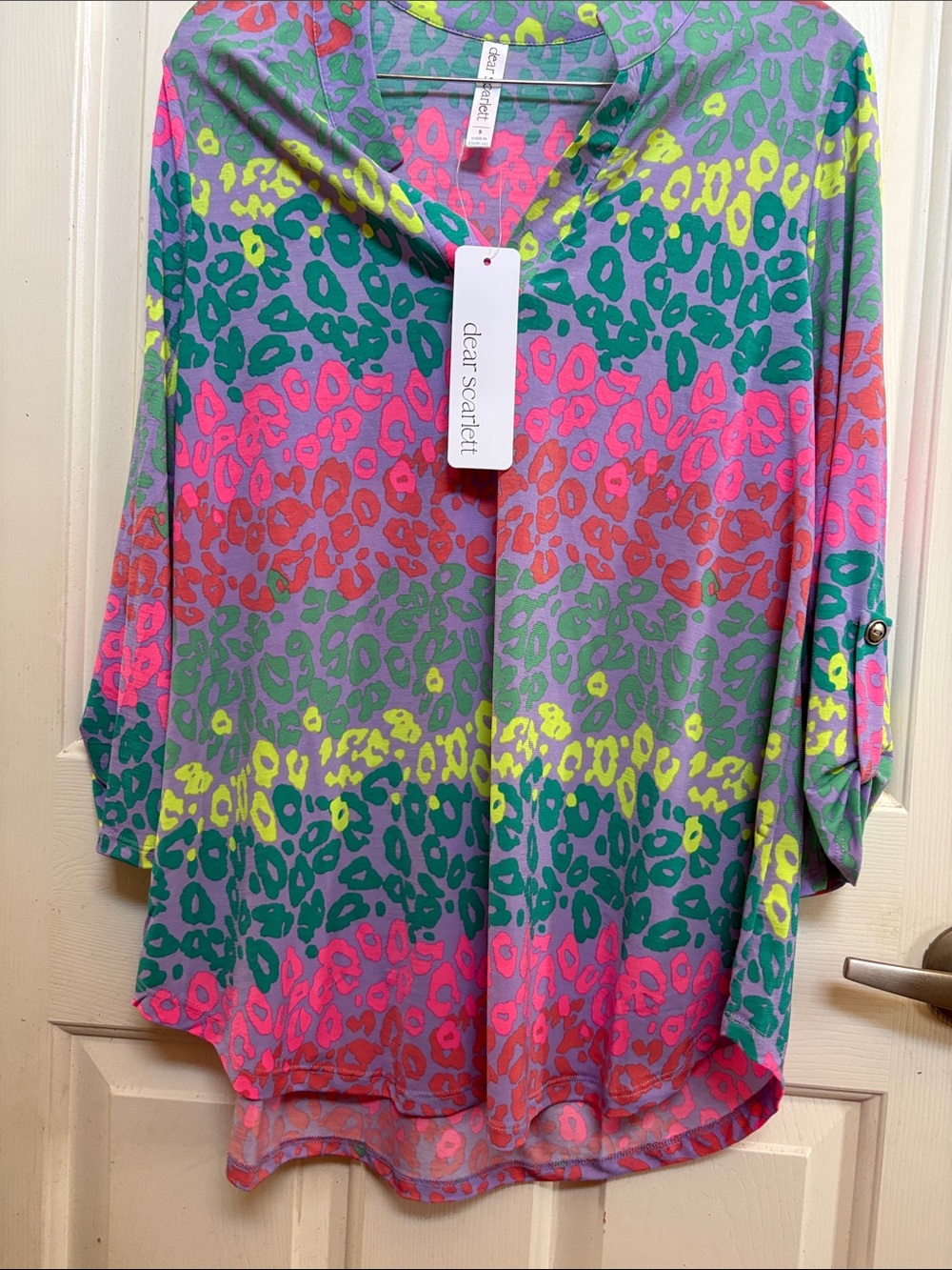 Scarlett Multicolor Leopard-Print V-Neck Tunic
